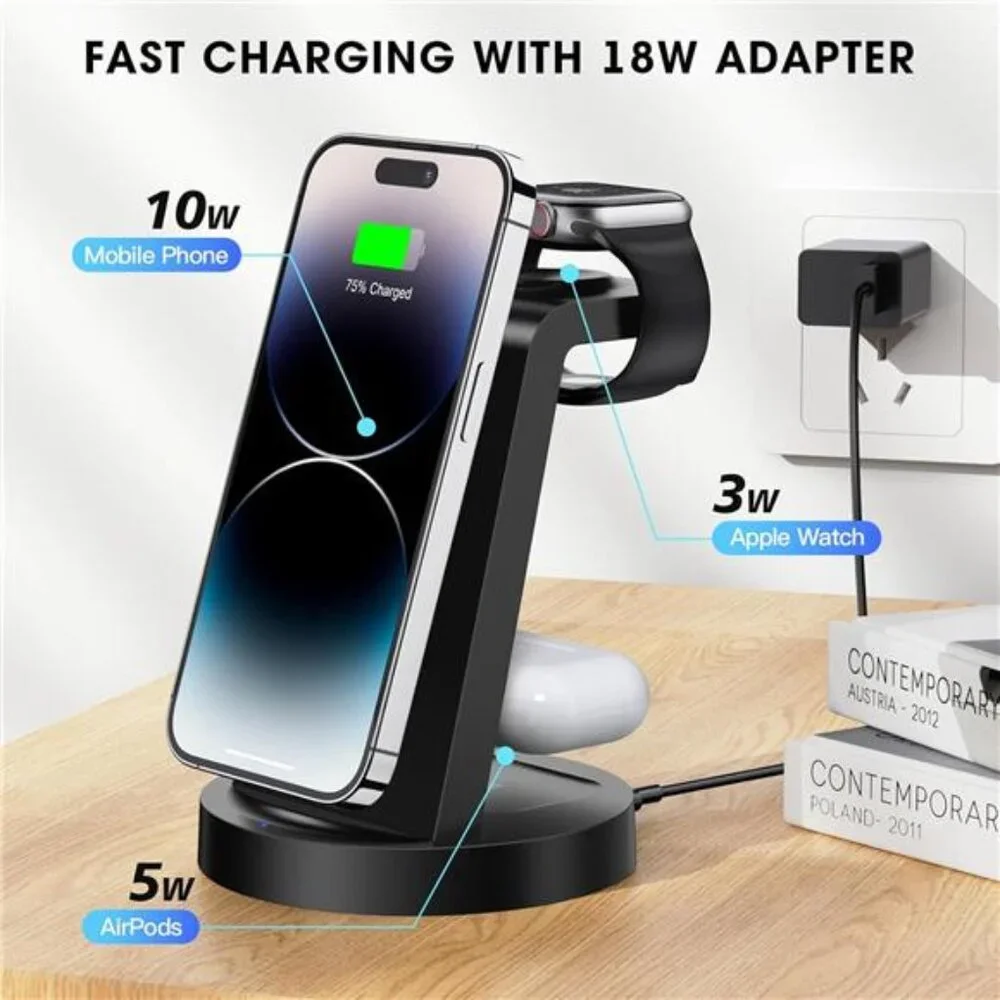 3 in 1 Charging Station for iPhone, Wireless Charger for iPhone 16e 16 15 14 13